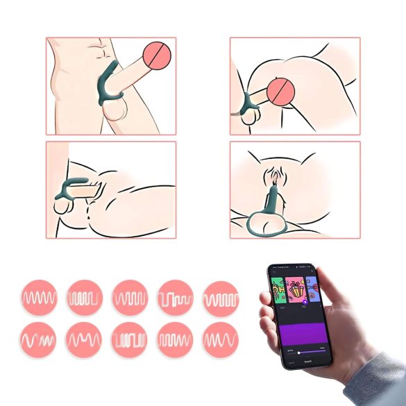 Magic Motion Rise - anillo vibrador inteligente recargable para pene - verde