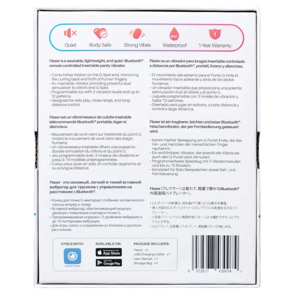 LOVENSE Flexer Panty - vibrador recargable 2 en 1 - silicona rosa