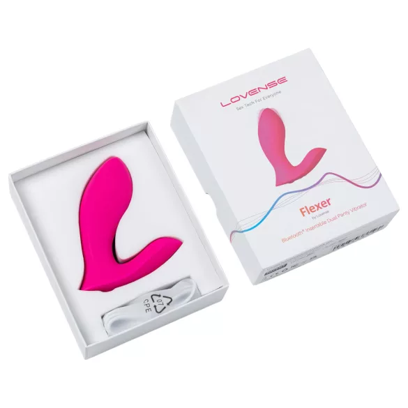 LOVENSE Flexer Panty - vibrador recargable 2 en 1 - silicona rosa