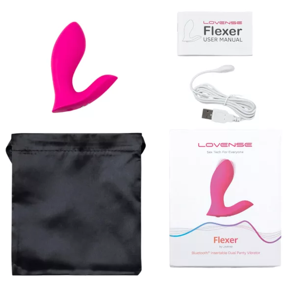 LOVENSE Flexer Panty - vibrador recargable 2 en 1 - silicona rosa