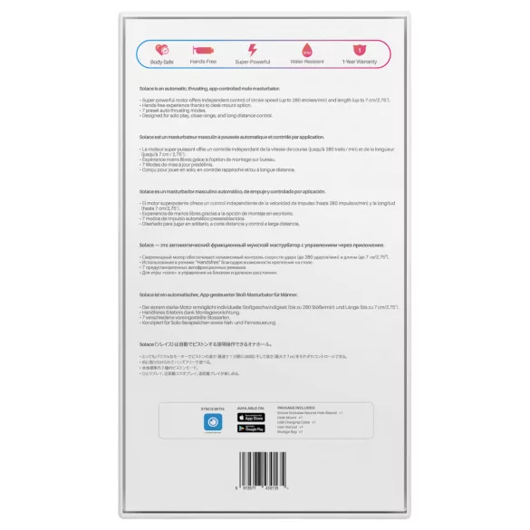 Lovense Solace - masturbador automático masculino - movimiento vertical - negro