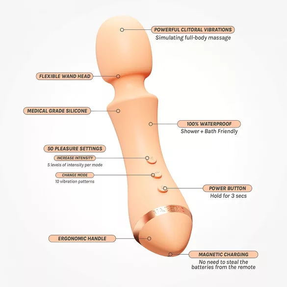 Vush Majesty 2 - vibrador masajeador recargable impermeable - naranja