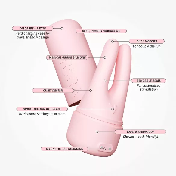 Vush Pop Swish - estimulador de clítoris recargable e impermeable - rosa