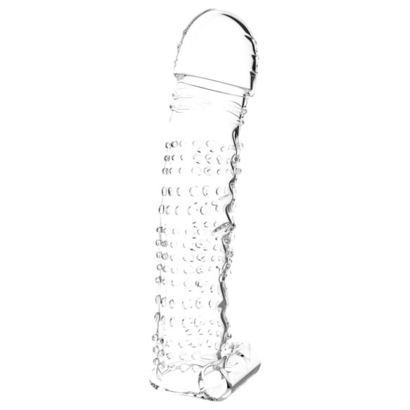 Lonely: Funda pene vibrante con púas (transparente)