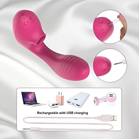 Tracy's Dog OG - Vibrador punto G y estimulador de clítoris - silicona rosa