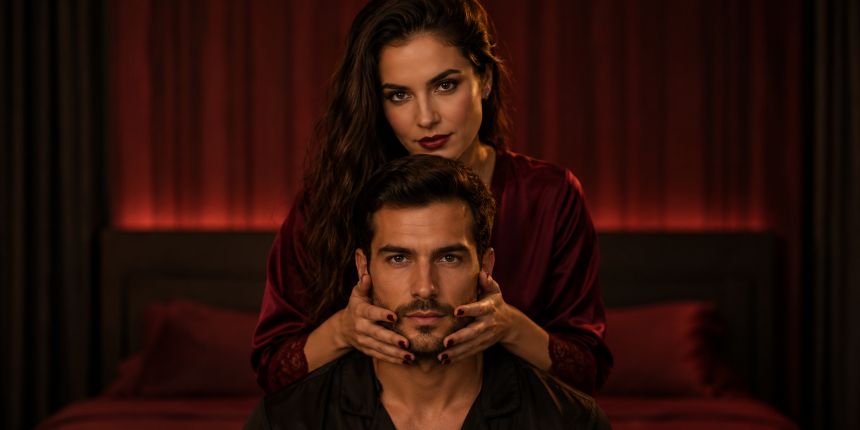 ¿Qué es el candaulismo?, mujer dirigiendo la atención de su pareja hacia el espectador, lovesexshop.es sex shop
