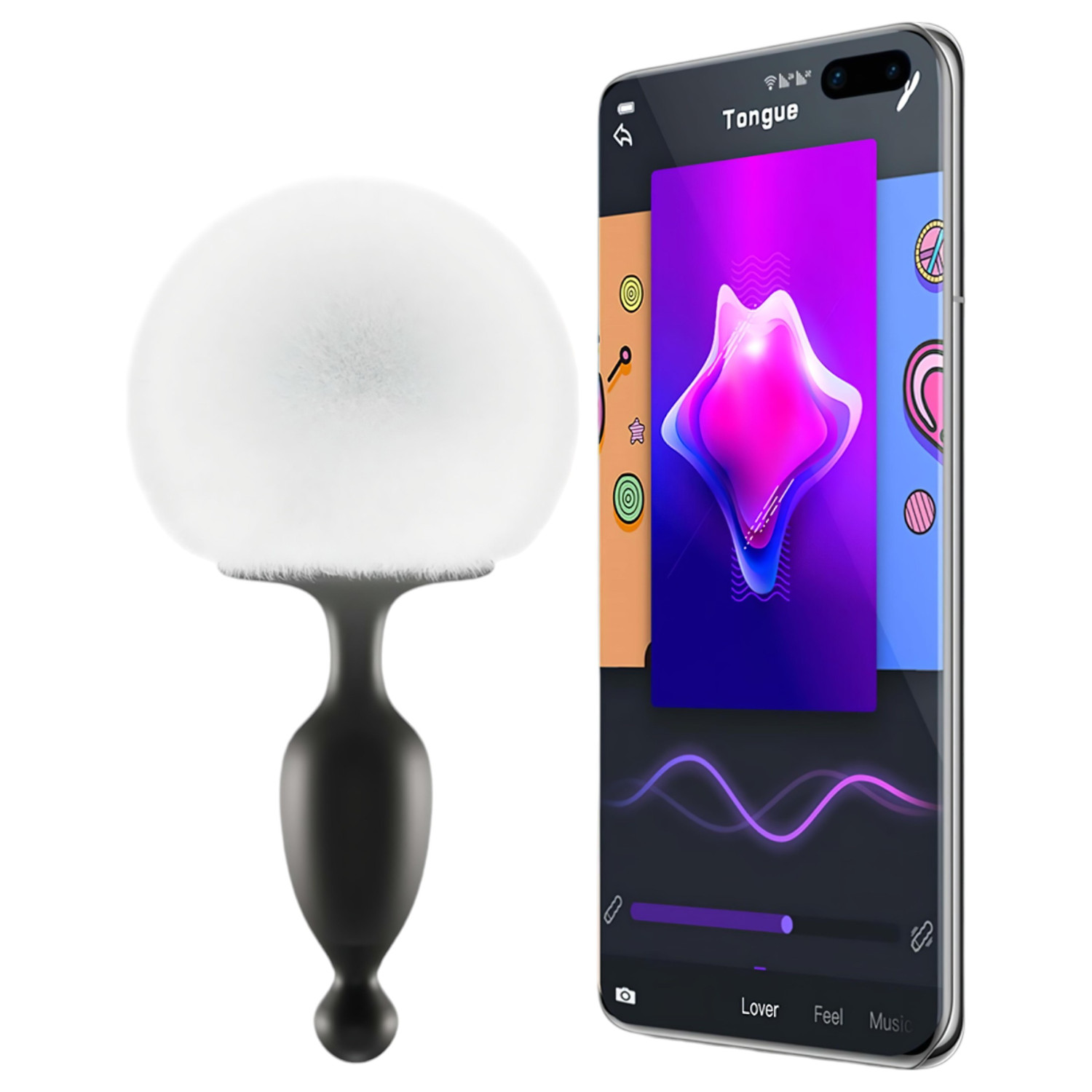 Magic Motion Bunny - vibrador anal controlado por aplicación con cola de conejito (negro)